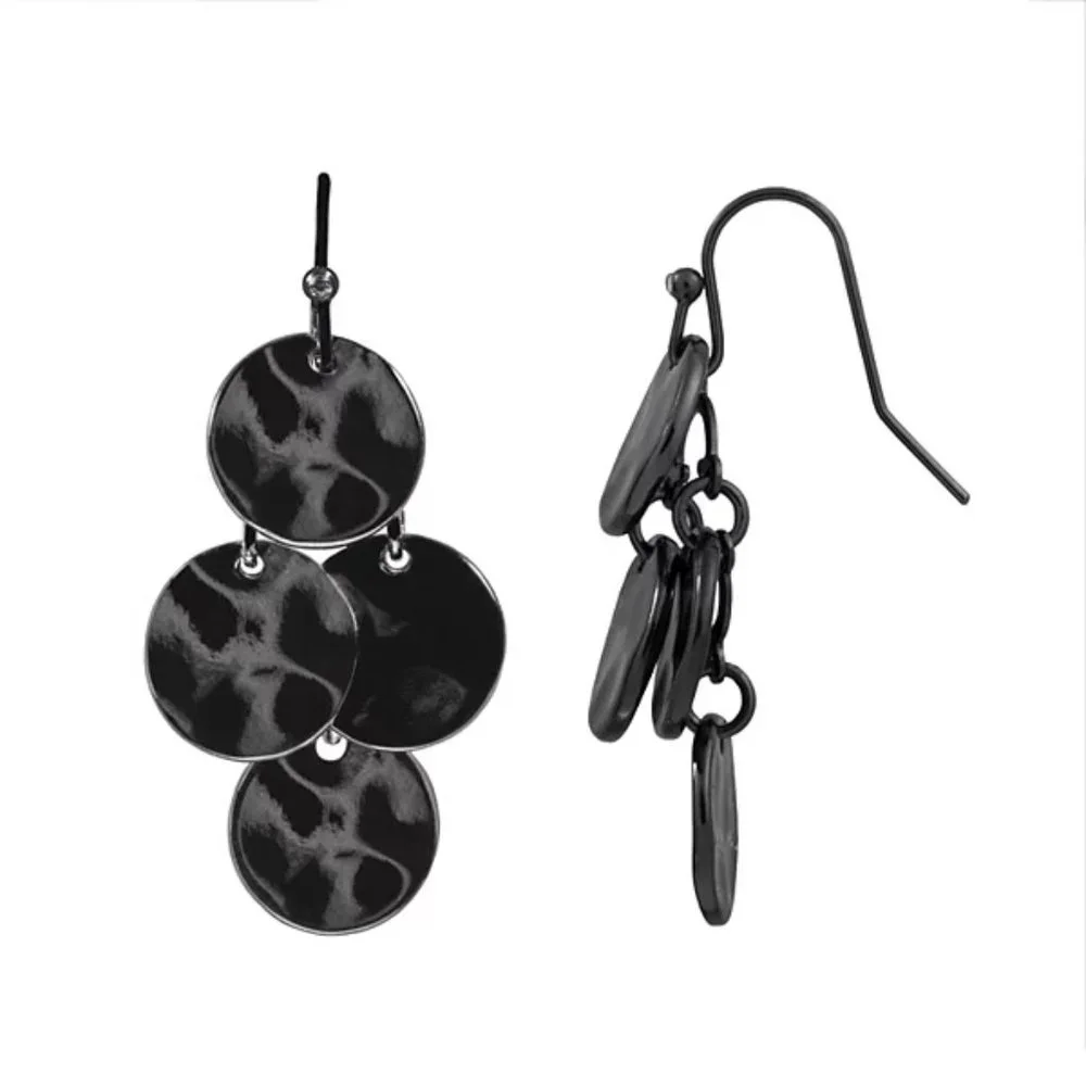 Sonoma Goods For Life® Hematite Disc Nickel Free Chandelier Earrings - Picture 1 of 3